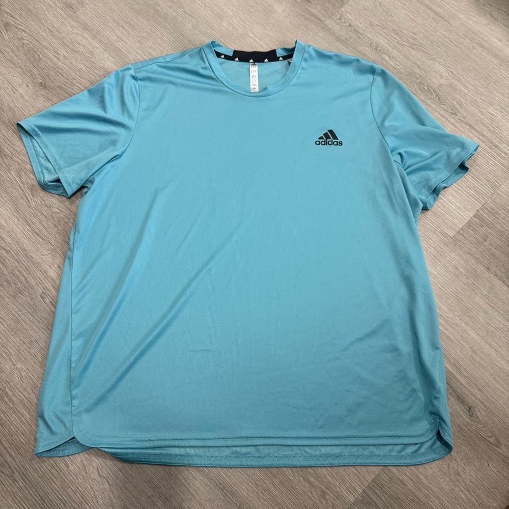 Adidas Men's Aqua Blue Short Sleeve Tee